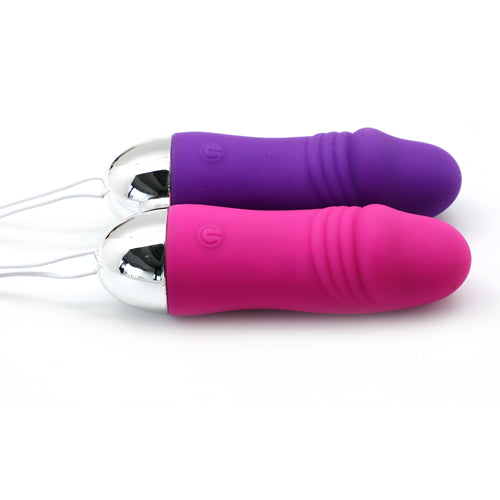 12 Speeds Pink Color Remote Control Rechargeable Silicone Penis Shape Vibrating Egg