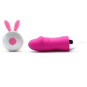 12 Speeds Pink Color Remote Control Rechargeable Silicone Penis Shape Vibrating Egg